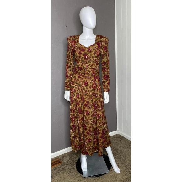 Vintage 1980's Skirt Set from Wrapper size Small Autumn Floral 3 Piece Set - Picture 1 of 10